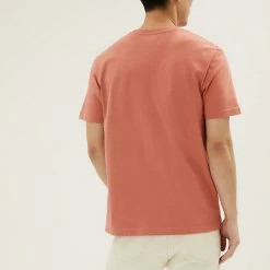 Coupon 😀 M&S Collection Men's T-shirts Pure Cotton Heavy Weight T-Shirt ✨ -Men's Holiday Clothes Sales SD 03 T28 1995M P0 X EC 2