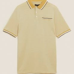 Cheap ⭐ M&S Collection Men's Polo 👕 Shirts Modal Rich Soft Touch Polo 👕 Shirt ✨ -Men's Holiday Clothes Sales SD 03 T28 3312M S3 X EC 90