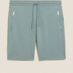 Best Sale 🔥 Autograph Men's Shorts Cotton Rich Drawstring Zip Pocket Shorts ⭐ -Men's Holiday Clothes Sales SD 03 T28 4934A W2 X EC 90