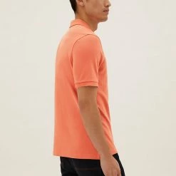 Buy 🥰 M&S Collection Men's Polo 👚 Shirts Slim Fit Pure Cotton Pique Polo 👚 Shirt ⭐ -Men's Holiday Clothes Sales SD 03 T28 5032S P0 X EC 2