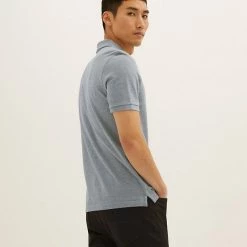 Buy 🥰 M&S Collection Men's Polo 👚 Shirts Slim Fit Pure Cotton Pique Polo 👚 Shirt ⭐ -Men's Holiday Clothes Sales SD 03 T28 5032S T0 X EC 1