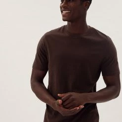 Cheapest 🧨 M&S Collection Men's T-shirts Pure Cotton Crew Neck T-Shirt 🎁 -Men's Holiday Clothes Sales SD 03 T28 5311M CW X EC 0