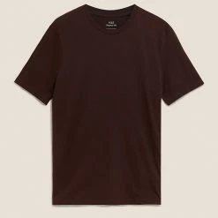 Cheapest 🧨 M&S Collection Men's T-shirts Pure Cotton Crew Neck T-Shirt 🎁 -Men's Holiday Clothes Sales SD 03 T28 5311M CW X EC 90