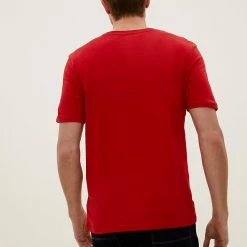Cheapest 🧨 M&S Collection Men's T-shirts Pure Cotton Crew Neck T-Shirt 🎁 -Men's Holiday Clothes Sales SD 03 T28 5311M QC X EC 2