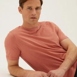 Cheapest 🧨 M&S Collection Men's T-shirts Pure Cotton Crew Neck T-Shirt 🎁 -Men's Holiday Clothes Sales SD 03 T28 5311M WY X EC 0