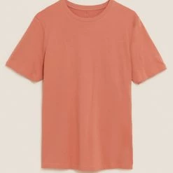 Cheapest 🧨 M&S Collection Men's T-shirts Pure Cotton Crew Neck T-Shirt 🎁 -Men's Holiday Clothes Sales SD 03 T28 5311M WY X EC 90