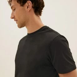 Cheapest 🧨 M&S Collection Men's T-shirts Pure Cotton Crew Neck T-Shirt 🎁 -Men's Holiday Clothes Sales SD 03 T28 5311M Y0 X EC 3