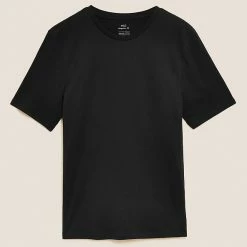 Cheapest 🧨 M&S Collection Men's T-shirts Pure Cotton Crew Neck T-Shirt 🎁 -Men's Holiday Clothes Sales SD 03 T28 5311M Y0 X EC 90