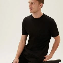 New 🛒 M&S Collection Men's T-shirts Slim Fit Pure Cotton Crew Neck T-Shirt 🤩