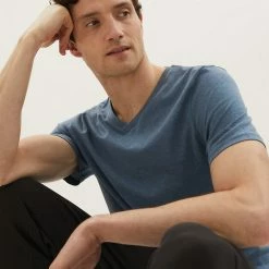 New 😀 M&S Collection Men's T-shirts Pure Cotton V-Neck T-Shirt 🛒 -Men's Holiday Clothes Sales SD 03 T28 5315M GJ X EC 0