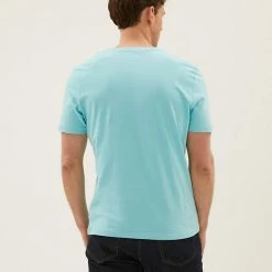 New 😀 M&S Collection Men's T-shirts Pure Cotton V-Neck T-Shirt 🛒 -Men's Holiday Clothes Sales SD 03 T28 5315M JC X EC 2