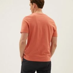 New 😀 M&S Collection Men's T-shirts Pure Cotton V-Neck T-Shirt 🛒 -Men's Holiday Clothes Sales SD 03 T28 5315M P0 X EC 2