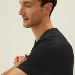 New 😀 M&S Collection Men's T-shirts Pure Cotton V-Neck T-Shirt 🛒