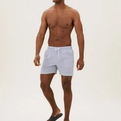 Promo 🛒 M&S Collection Men's Swimwear Quick Dry Seersucker Swim Shorts 🎉