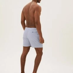 Promo 🛒 M&S Collection Men's Swimwear Quick Dry Seersucker Swim Shorts 🎉 -Men's Holiday Clothes Sales SD 03 T28 7924M E4 X EC 1