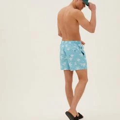 Flash Sale ✔️ M&S Collection Men's Shorts Quick Dry Fish Print Swim Shorts ❤️ -Men's Holiday Clothes Sales SD 03 T28 7955M JC X EC 2