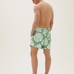 Best deal 🛒 M&S Collection Men's Swimwear Quick Dry Palm Print Swim Shorts ⌛ -Men's Holiday Clothes Sales SD 03 T28 7957M JC X EC 2