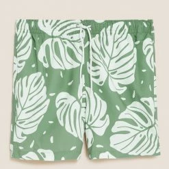 Best deal 🛒 M&S Collection Men's Swimwear Quick Dry Palm Print Swim Shorts ⌛ -Men's Holiday Clothes Sales SD 03 T28 7957M JC X EC 90