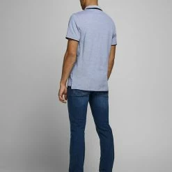 Discount ⭐ JACK & JONES Men's Polo 👕 Shirts Slim Fit Pure Cotton Tipped Polo 👕 Shirt 👏 -Men's Holiday Clothes Sales SD 08 T18 3000 CB X EC 2