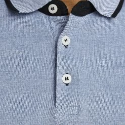 Discount ⭐ JACK & JONES Men's Polo 👕 Shirts Slim Fit Pure Cotton Tipped Polo 👕 Shirt 👏 -Men's Holiday Clothes Sales SD 08 T18 3000 CB X EC 3