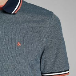 Discount ⭐ JACK & JONES Men's Polo 👕 Shirts Slim Fit Pure Cotton Tipped Polo 👕 Shirt 👏 -Men's Holiday Clothes Sales SD 08 T18 3000 HP X EC 4