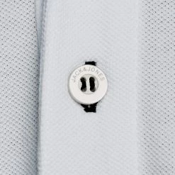 Discount ⭐ JACK & JONES Men's Polo 👕 Shirts Slim Fit Pure Cotton Tipped Polo 👕 Shirt 👏 -Men's Holiday Clothes Sales SD 08 T18 3000 Z0 X EC 5