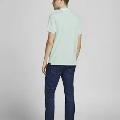 Discount ⭐ JACK & JONES Men's Polo 👕 Shirts Slim Fit Pure Cotton Tipped Polo 👕 Shirt 👏 -Men's Holiday Clothes Sales SD 10 T18 3000 RG X EC 3