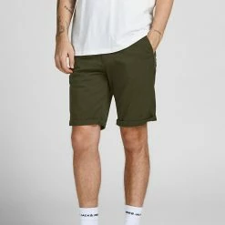 Discount ✔️ JACK & JONES Men's Shorts Regular Fit Chino Shorts 🌟 30 Discount ✔️ JACK & JONES Men's Shorts Regular Fit Chino Shorts 🌟 -Men's Holiday Clothes Sales SD 10 T18 3055 XW X EC 1