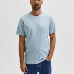 Outlet ✔️ SELECTED HOMME Men's T-shirts Pure Cotton Crew Neck T-Shirt 😉 -Men's Holiday Clothes Sales SD 10 T18 4602 E0 X EC 0