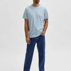 Outlet ✔️ SELECTED HOMME Men's T-shirts Pure Cotton Crew Neck T-Shirt 😉 -Men's Holiday Clothes Sales SD 10 T18 4602 E0 X EC 1