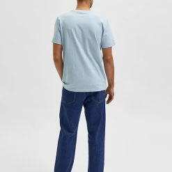 Outlet ✔️ SELECTED HOMME Men's T-shirts Pure Cotton Crew Neck T-Shirt 😉 -Men's Holiday Clothes Sales SD 10 T18 4602 E0 X EC 3