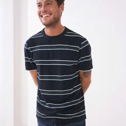 Coupon 😉 White Stuff Men's T-shirts Pure Cotton Striped Crew Neck T-Shirt 👍