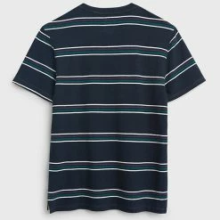 Coupon 😉 White Stuff Men's T-shirts Pure Cotton Striped Crew Neck T-Shirt 👍 -Men's Holiday Clothes Sales SD 10 T19 1711 F4 X EC 4