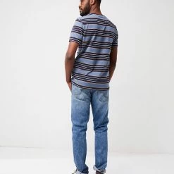 Top 10 😀 FatFace Men's T-shirts Pure Cotton Striped T-Shirt ✨ -Men's Holiday Clothes Sales SD 10 T19 5710 F4 X EC 4