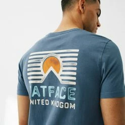 New 😉 FatFace Men's T-shirts Pure Cotton Sun Graphic T-Shirt 👍 -Men's Holiday Clothes Sales SD 10 T19 5714 E4 X EC 1