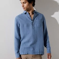 Cheap 🎁 JAEGER Casual 👕 Shirts Luxury Pure Linen Overhead 👕 Shirt ✔️ -Men's Holiday Clothes Sales SD 10 T62 1209C E0 X EC 1