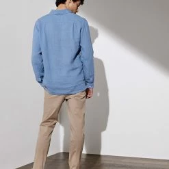 Cheap 🎁 JAEGER Casual 👕 Shirts Luxury Pure Linen Overhead 👕 Shirt ✔️ -Men's Holiday Clothes Sales SD 10 T62 1209C E0 X EC 3