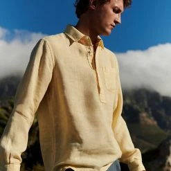 Cheap 🎁 JAEGER Casual 👕 Shirts Luxury Pure Linen Overhead 👕 Shirt ✔️ -Men's Holiday Clothes Sales SD 10 T62 1209C GA X EC 0