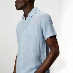 Wholesale 😍 JAEGER Casual 👕 Shirts Luxury Pure Linen Short Sleeve 👕 Shirt 🎁 -Men's Holiday Clothes Sales SD 10 T62 1215C E1 X EC 0