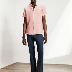 Wholesale 😍 JAEGER Casual 👕 Shirts Luxury Pure Linen Short Sleeve 👕 Shirt 🎁 -Men's Holiday Clothes Sales SD 10 T62 1215C Q2 X EC 1