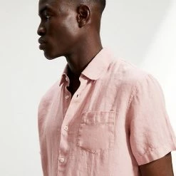 Wholesale 😍 JAEGER Casual 👕 Shirts Luxury Pure Linen Short Sleeve 👕 Shirt 🎁 -Men's Holiday Clothes Sales SD 10 T62 1215C Q2 X EC 2