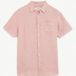 Wholesale 😍 JAEGER Casual 👕 Shirts Luxury Pure Linen Short Sleeve 👕 Shirt 🎁 -Men's Holiday Clothes Sales SD 10 T62 1215C Q2 X EC 90