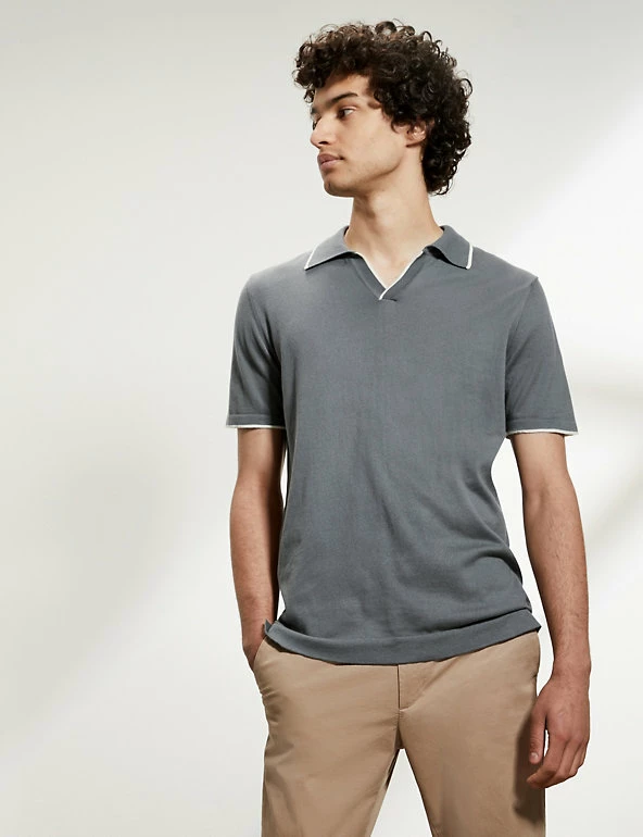 Brand new ๐ JAEGER Men's Knitted Polo ๐ Shirts Pure Cotton Tipped Knitted Polo ๐ Shirt ๐ 3 Brand new ๐ JAEGER Men's Knitted Polo ๐ Shirts Pure Cotton Tipped Knitted Polo ๐ Shirt ๐ - Image 3