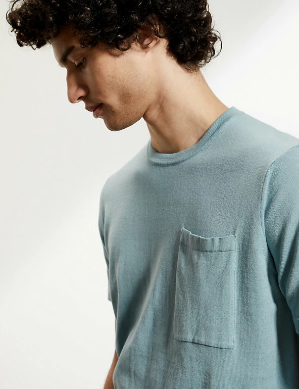 Discount ๐ JAEGER Men's T-shirts Pure Cotton Knitted T-Shirt ๐ 4 Discount ๐ JAEGER Men's T-shirts Pure Cotton Knitted T-Shirt ๐ - Image 4