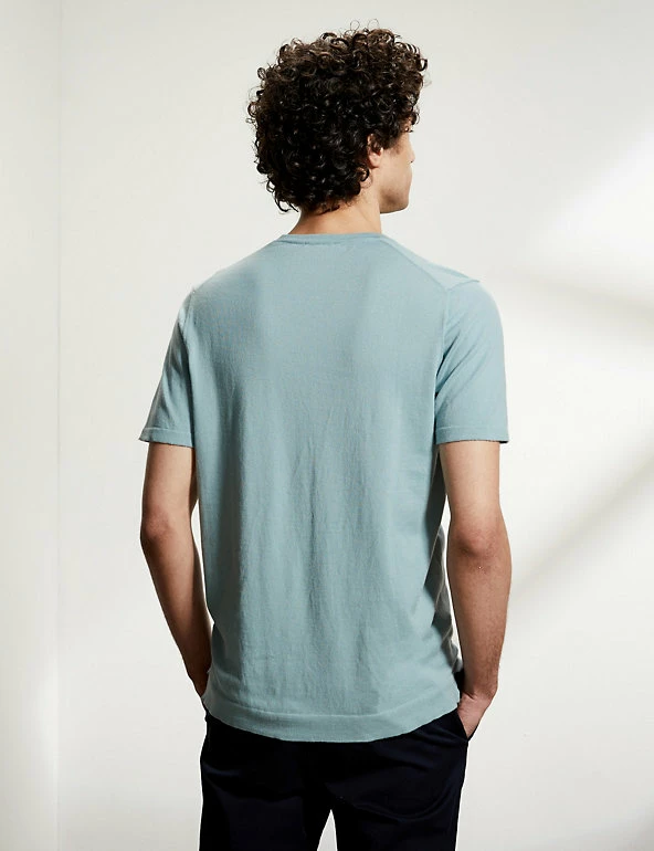 Discount ๐ JAEGER Men's T-shirts Pure Cotton Knitted T-Shirt ๐ 5 Discount ๐ JAEGER Men's T-shirts Pure Cotton Knitted T-Shirt ๐ - Image 5