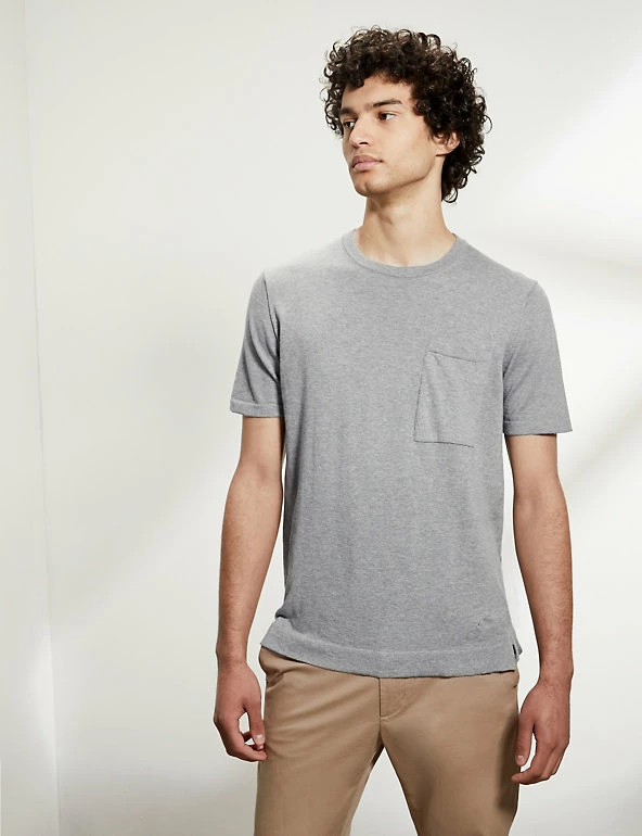 Discount ๐ JAEGER Men's T-shirts Pure Cotton Knitted T-Shirt ๐ 9 Discount ๐ JAEGER Men's T-shirts Pure Cotton Knitted T-Shirt ๐ - Image 9