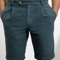 Cheap ✨ JAEGER Men's Shorts Linen And Cotton Single Pleat Shorts 💯 -Men's Holiday Clothes Sales SD 10 T62 2608C QQ X EC 2