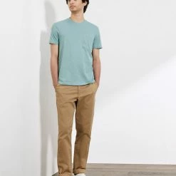 Coupon 🥰 JAEGER Men's T-shirts Cotton And Linen Crew Neck T-Shirt 🎁