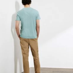 Coupon 🥰 JAEGER Men's T-shirts Cotton And Linen Crew Neck T-Shirt 🎁 -Men's Holiday Clothes Sales SD 10 T62 3827C CF X EC 3