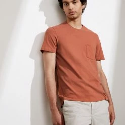 Coupon 🥰 JAEGER Men's T-shirts Cotton And Linen Crew Neck T-Shirt 🎁 -Men's Holiday Clothes Sales SD 10 T62 3827C CJ X EC 0